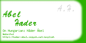 abel hader business card